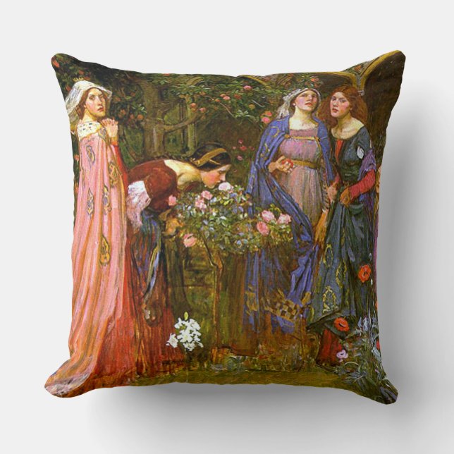 Enchanted Garden Waterhouse Fine Art Cushion (Front)