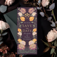 Enchanted Garden Wedding Save the Date Purple