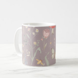 Enchanted Garden Wildflower Butterfly Whimsical Coffee Mug