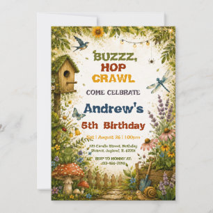 Enchanted Garden Woodland Creature Birthday Invitation