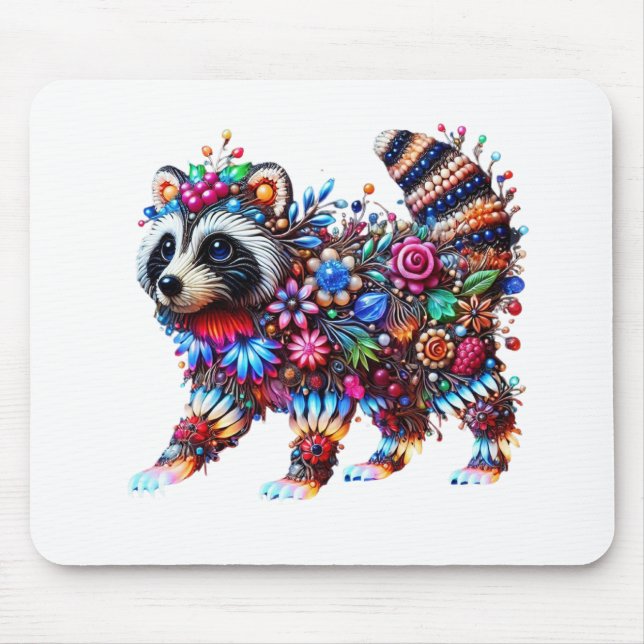 Enchanted Glowing Racoon Mouse Mat (Front)