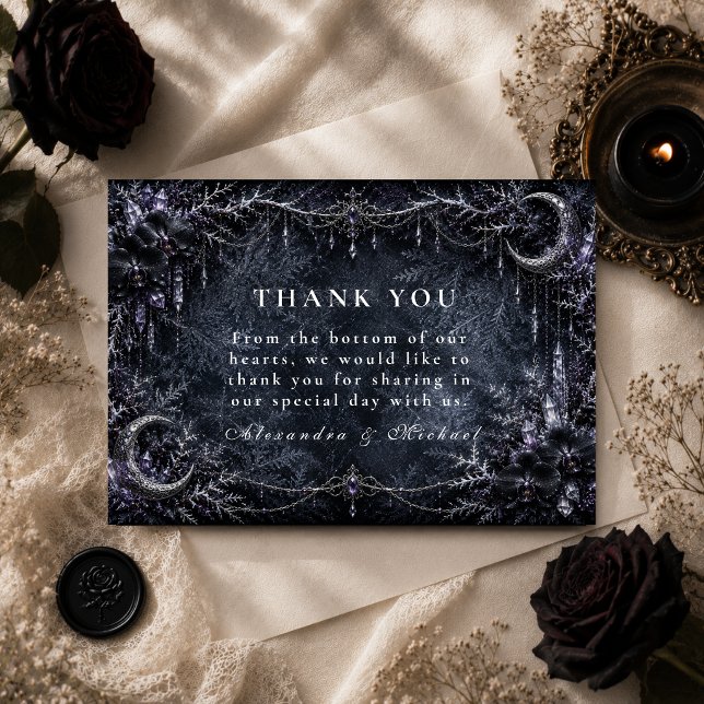 Enchanted Goth Winter Wedding Thank You Card (Creator Uploaded)