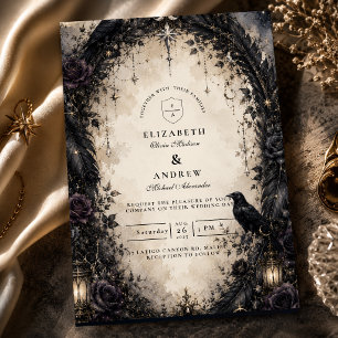 Enchanted Gothic Celestial Wedding Invitation