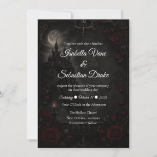 Enchanted Gothic Moonlight Romance Wedding Invitation