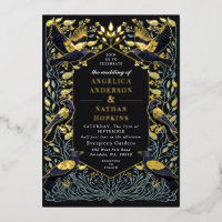 Enchanted Gothic Raven Floral Wedding