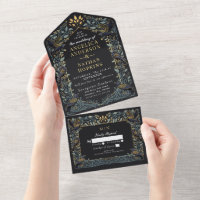 Enchanted Gothic Raven Floral Wedding