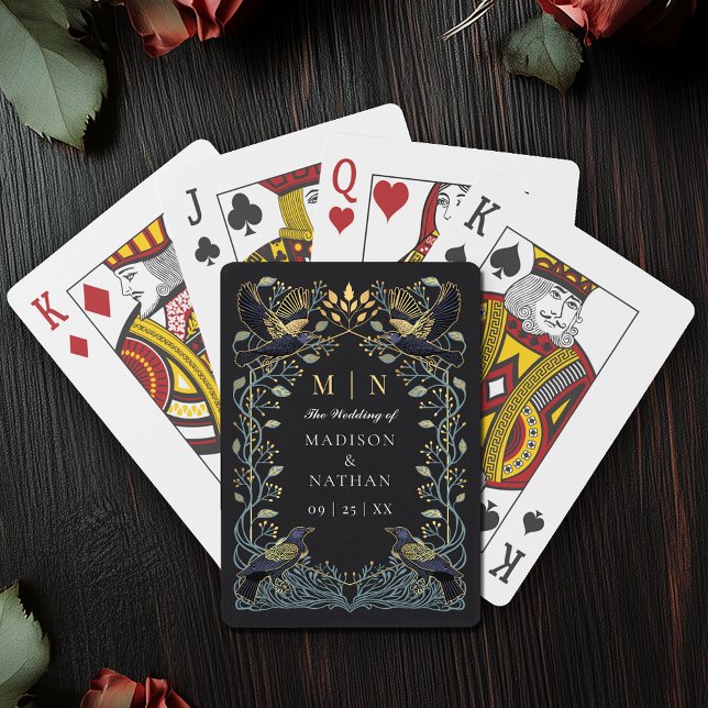 Enchanted Gothic Raven Wedding Favour Playing Cards (Creator Uploaded)