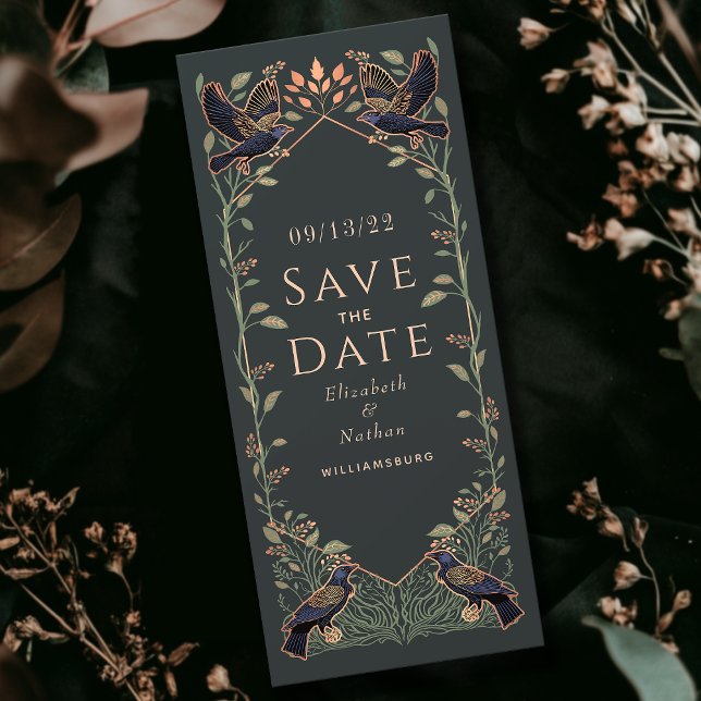 Enchanted Gothic Raven Wedding Save the Date Invitation (Creator Uploaded)