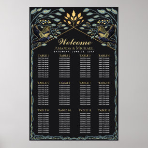 Enchanted Gothic Raven Wedding Seating Chart