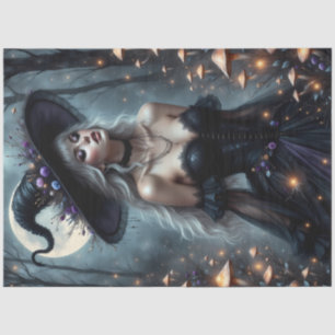 Enchanted Gothic Witch with Silver  Tissue Paper
