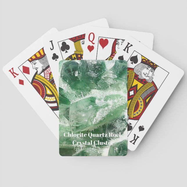 Enchanted Green Chlorite Quartz Crystal Specimen  Playing Cards (Back)