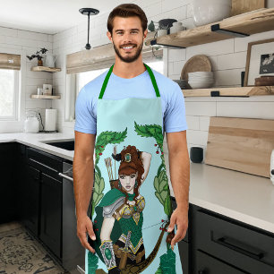 Enchanted Green Fantasy Woodland Archer Elf Apron
