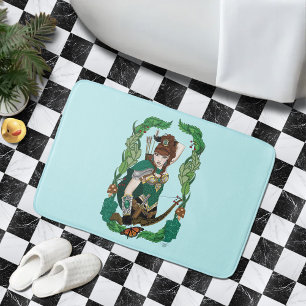 Enchanted Green Fantasy Woodland Archer Elf Bath Mat