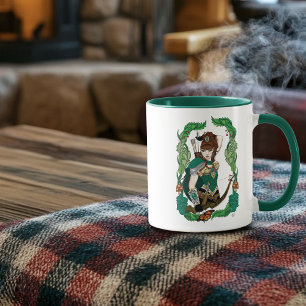 Enchanted Green Fantasy Woodland Archer Elf Mug