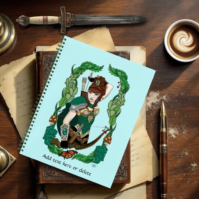 Enchanted Green Fantasy Woodland Archer Elf Notebook (Creator Uploaded)