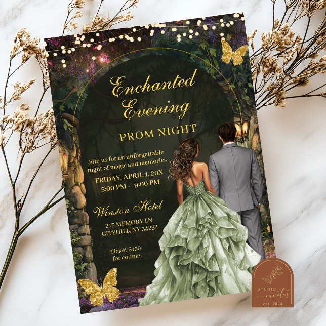 Enchanted Green Forest Prom Invitation (Creator Uploaded)