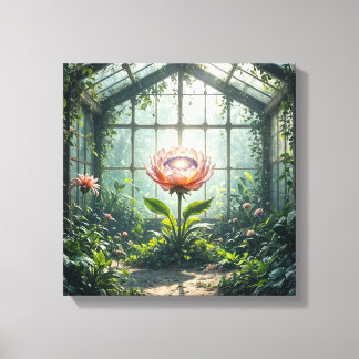 Enchanted Greenhouse Bloom – Fantasy Botanical Art Canvas Print