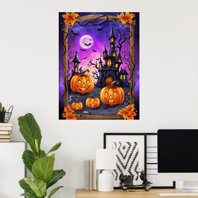 Enchanted Halloween Castle Poster (Home Office)