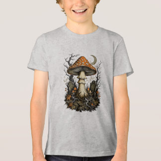 Enchanted Halloween Mushroom Vintage Gothic Forest Tri-Blend Shirt