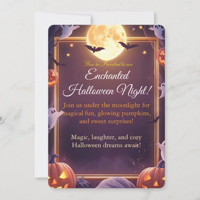 Enchanted Halloween Night Invitation Card (Front)
