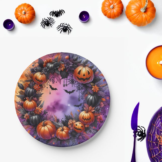 Enchanted Halloween Night Paper Plates (Creator Uploaded)