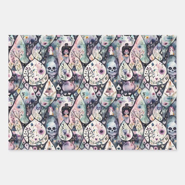 Enchanted Halloween Night Wrapping Paper Sheet (Front)