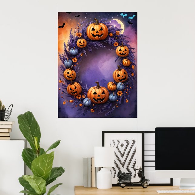 Enchanted Halloween Wreath Poster (Home Office)