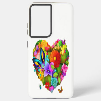 Enchanted Heart: A Floral and Insect Mosaic Samsung Galaxy Case