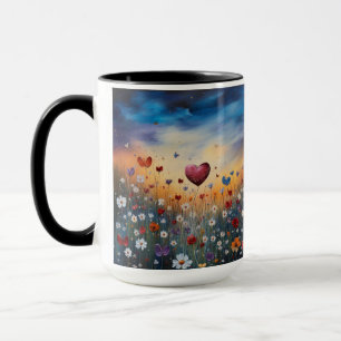 Enchanted Heart and Wildflowers Mug