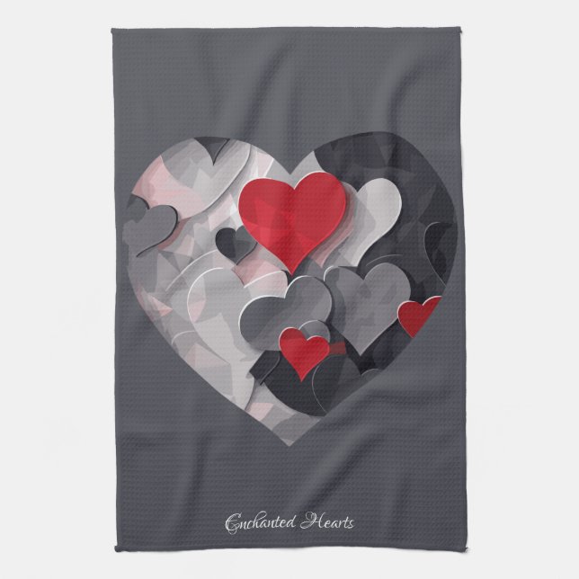 Enchanted Hearts Tea Towel (Vertical)