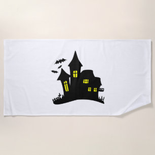 Enchanted House Haunted Halloween Beach Towel