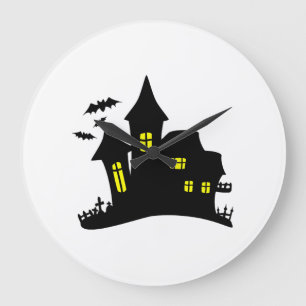 Enchanted House Haunted Halloween Large Clock