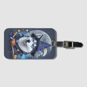 Enchanted Husky Dog: Magical Halloween Delight Luggage Tag