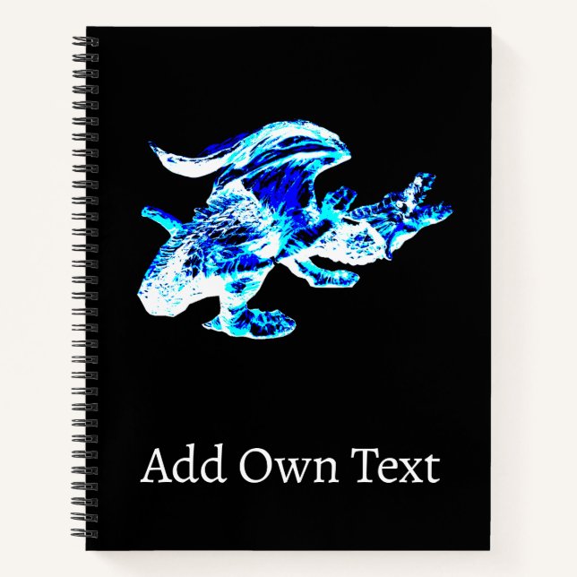 Enchanted Ice Beast Dragon Crystal Fantasy Idea  Notebook (Front)