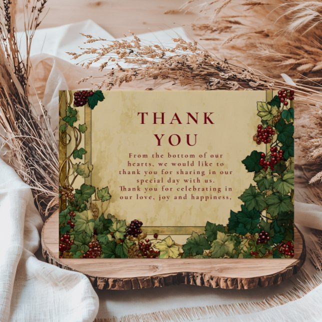 Enchanted Ivy Greenery Wedding Thank You Card (Creator Uploaded)