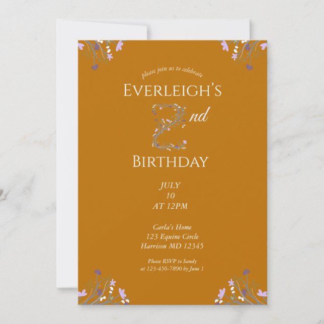 Enchanted Jungle Lion Second Birthday Invitation (Front)