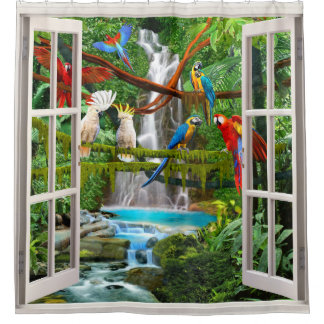 ENCHANTED JUNGLE SHOWER CURTAIN