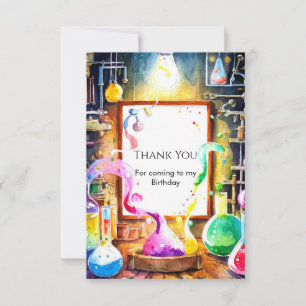 Enchanted Kids' Chemistry Scientist Birthday Thank You Card