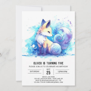 Enchanted Kids Fox Birthday Invitation