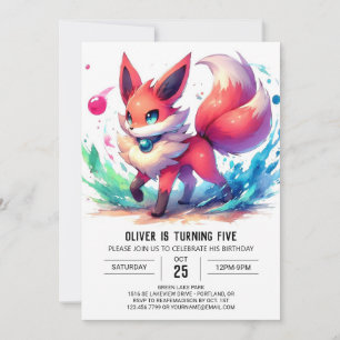 Enchanted Kids Fox Birthday Invitation