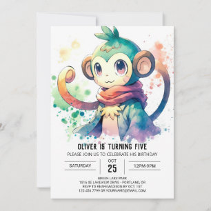 Enchanted Kids Monkey Birthday Invitation
