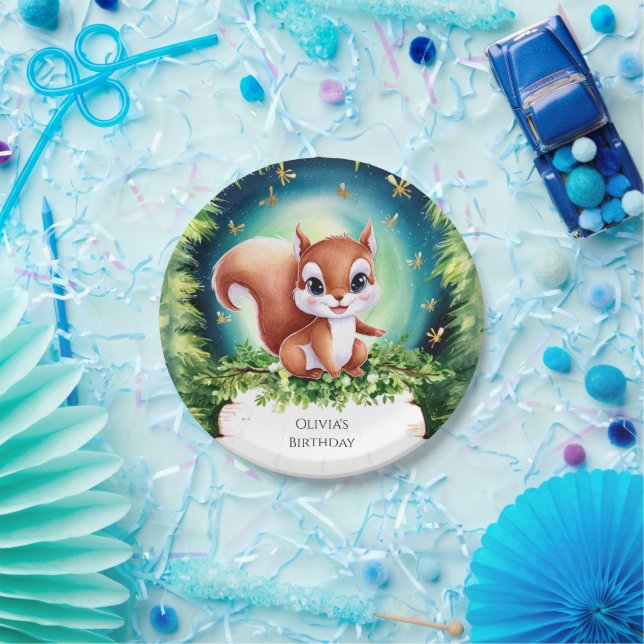 Enchanted Kids Squirrel Birthday Paper Plate (Party)