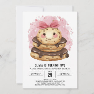 Enchanted Kids Watercolor Cookies Birthday Invitation