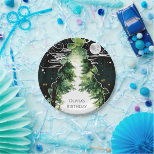 Enchanted Kids' Woodland Birthday Paper Plate