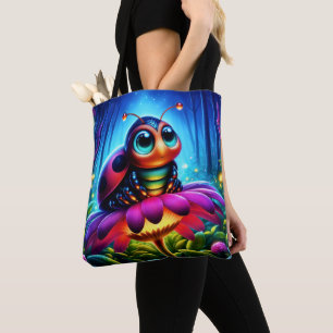 Enchanted Ladybug soft glowing fantasy flower Tote Bag