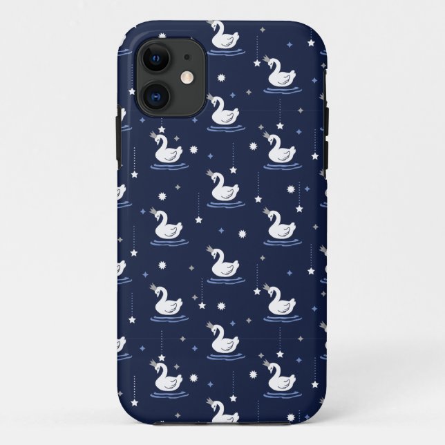 Enchanted Lake - Graceful Swan Pattern Design Case-Mate iPhone Case (Back)