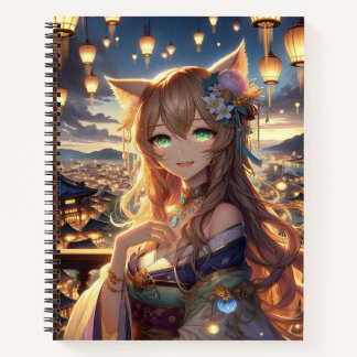 Enchanted Lantern Festival Catgirl Notebook