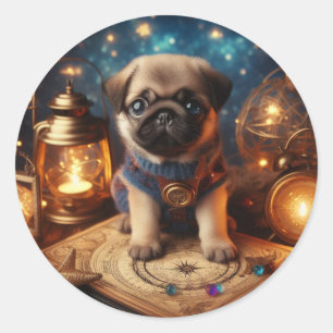 Enchanted Lantern Pug Puppy Fantasy Sticker