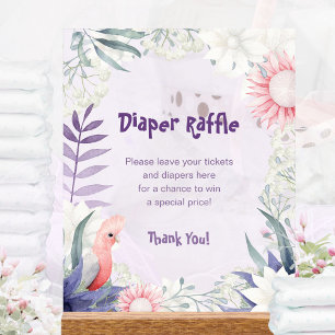Enchanted Lavender Gender-Neutral Diaper Raffle Acrylic Sign