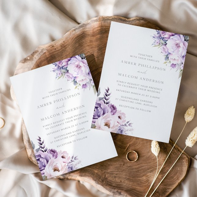 Enchanted Lavender Haze Floral Wedding Invitation (Creator Uploaded)